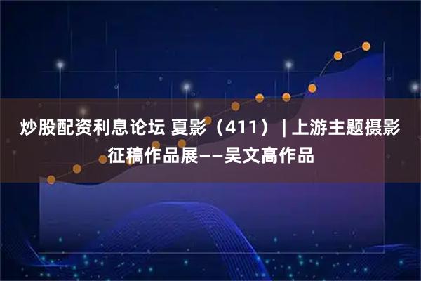 炒股配资利息论坛 夏影(411) | 上游主题摄影征稿作品展——吴文高作品